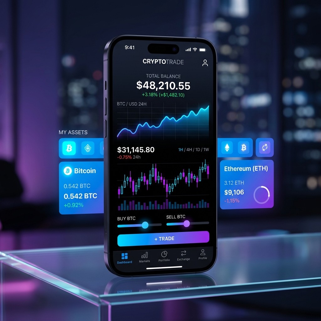 Mobile app floating mockup